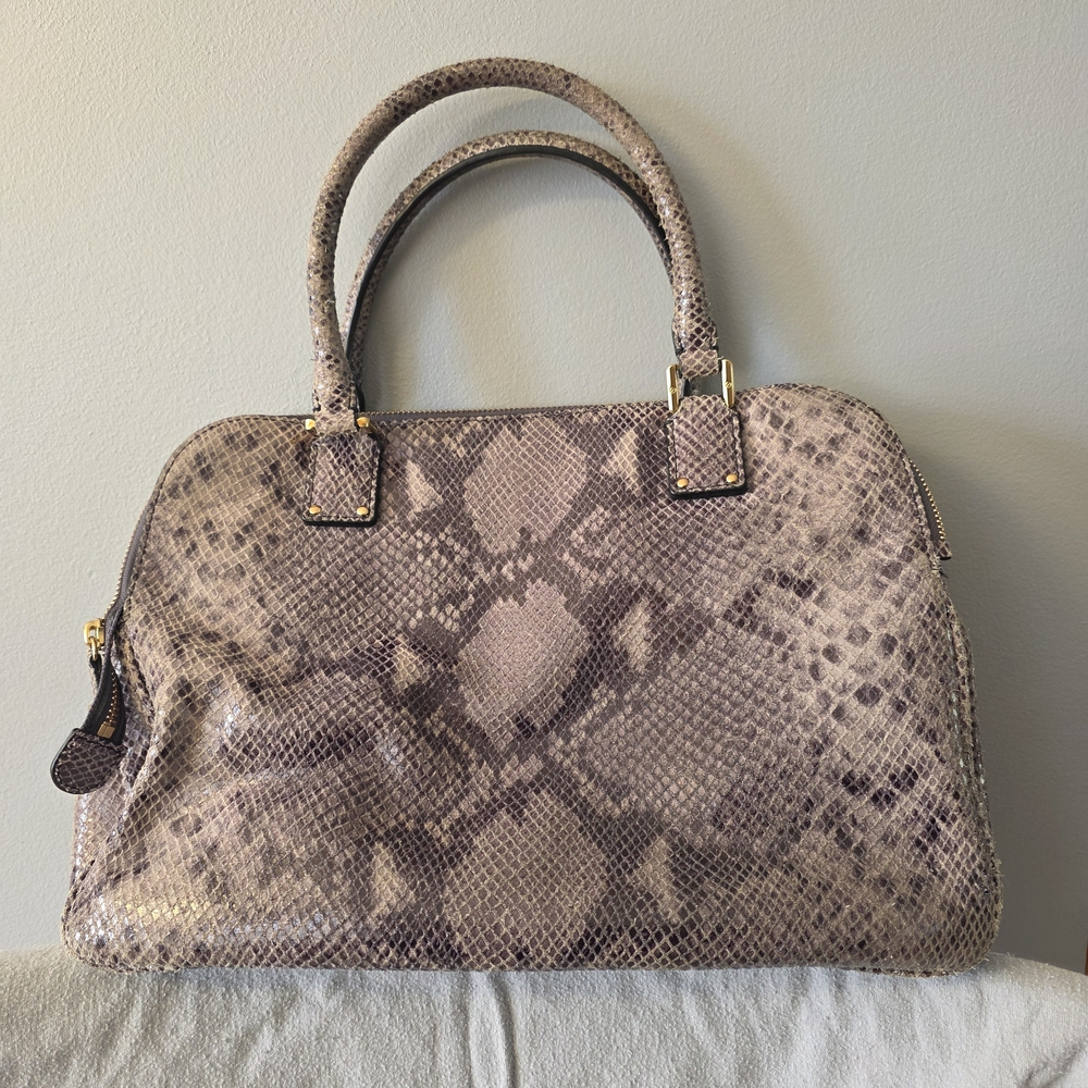 Tory Burch Snakeskin Clutch with Gold Accents - Picture 2 of 6